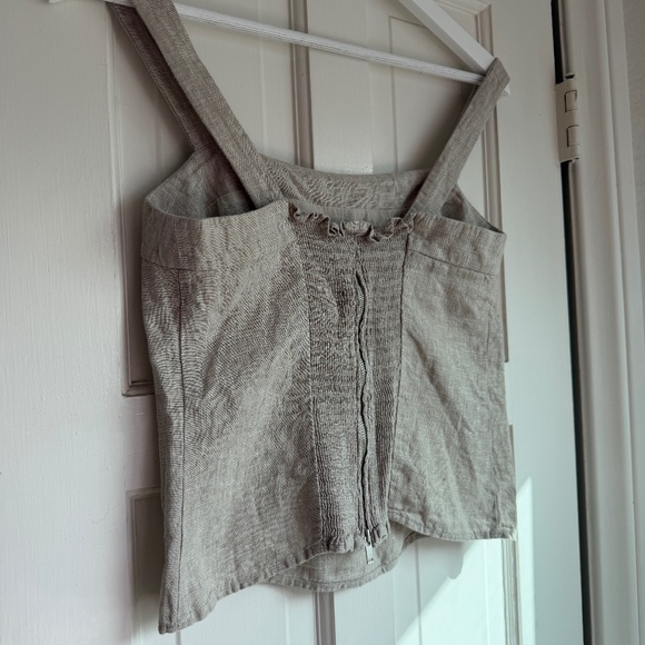 Quince 100% European Linen Fitted Tank - Flax Color - Picture 3 of 5